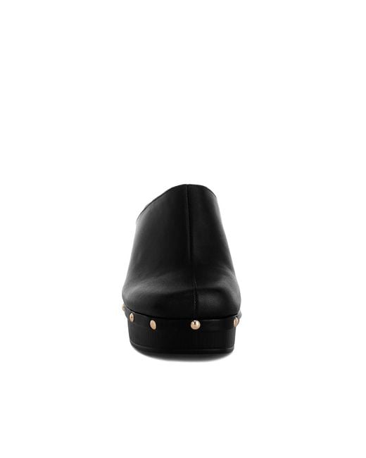 Rag & Co Black Benji Recycled Leather Clogs