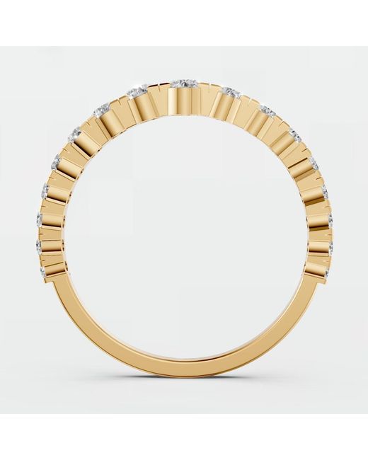 Aya Fine Jewelry Metallic 0.75 Ctw Round Lab Diamond Graduated Half Eternity Ring