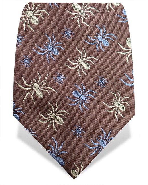 Gresham Blake Brown Spiders Silk Tie for men