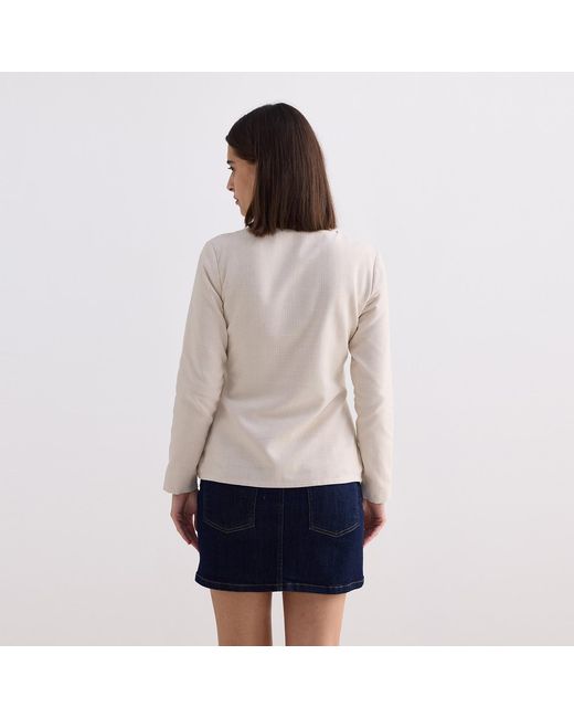 REISTOR White Fitted Cotton Tweed Jacket