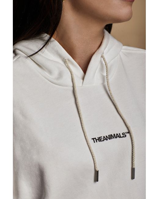 Theanimals White Hooded Logo Sweatshirt
