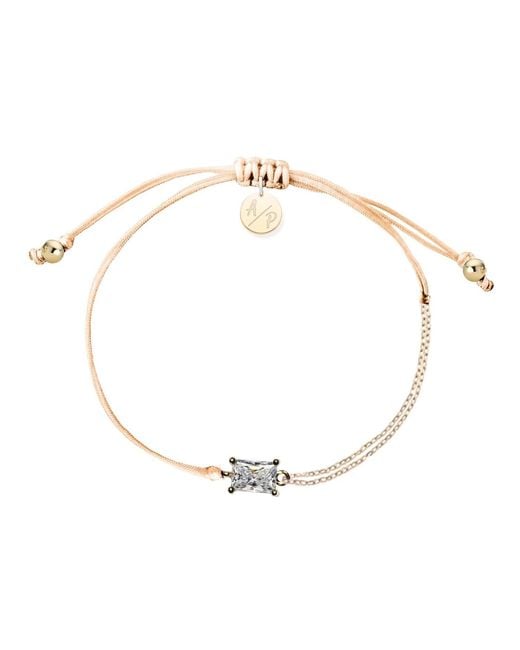 Adriana Pappas Designs Metallic Cz Emerald Cut Bracelet On Colored Cord