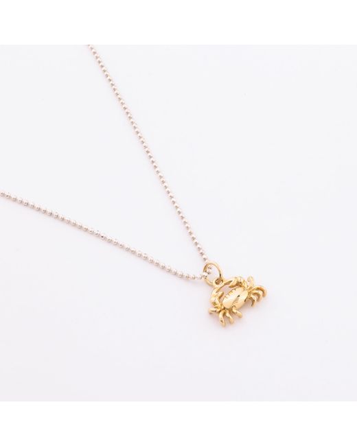 Oana Savu Metallic Chic Summer Handcrafted Crab Pendant Necklace