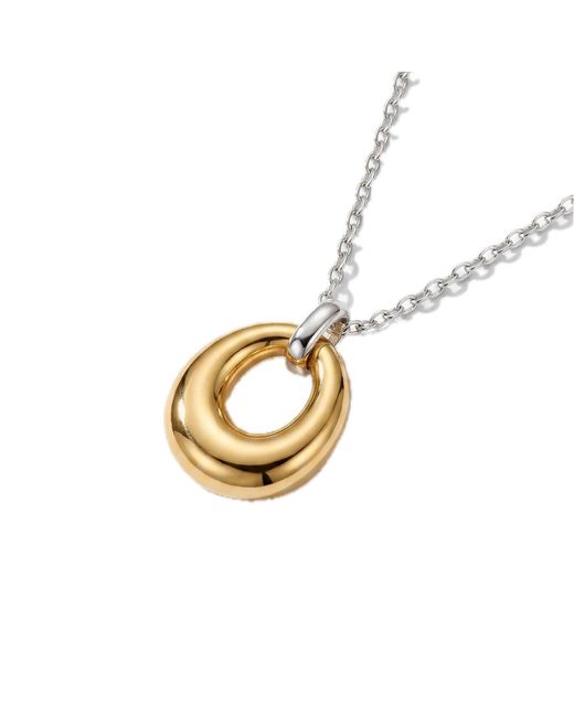 Elk & Bloom White Twotone 14K Karma Drop Pendant Necklace