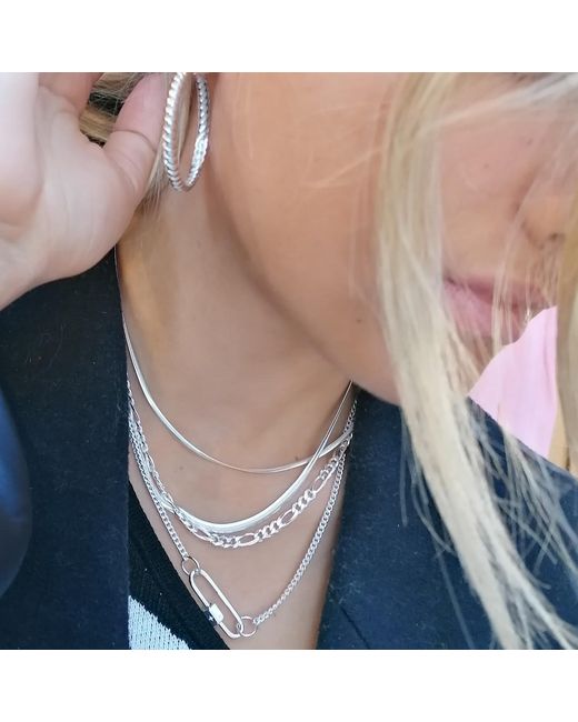 Scream Pretty Metallic Long Link Carabiner Curb Chain Necklace