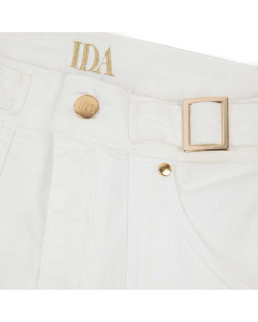 Donna Ida White Minnie The High Top Full Length Wide Leg Flared Jeans