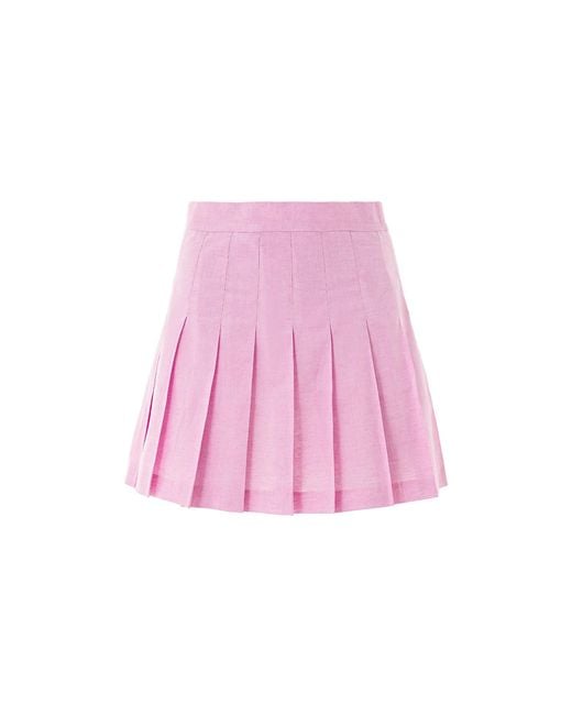 Lita Couture Pink Linen Blend Tennis Skirt