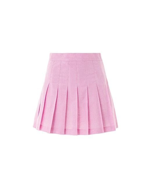 Lita Couture Pink Linen Blend Tennis Skirt