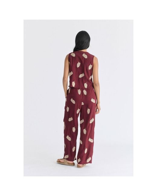Paisie Leaf Embroidered Trousers