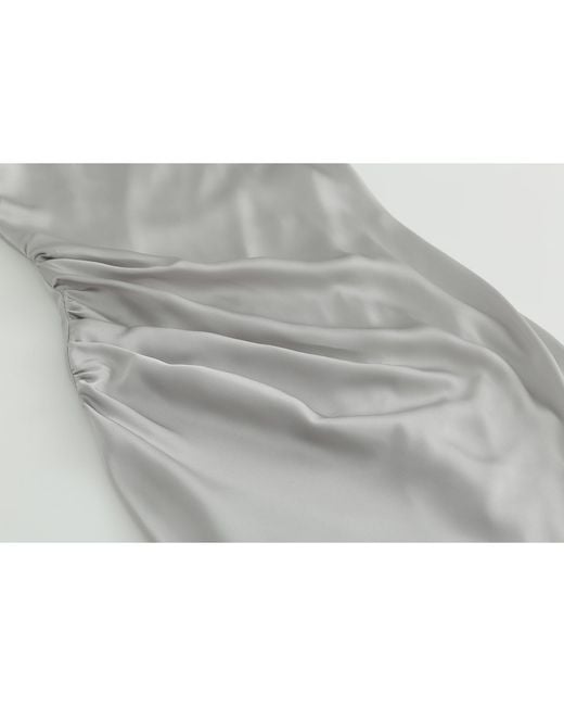 Aisl Gray One-Shoulder Slate Maxi Dress