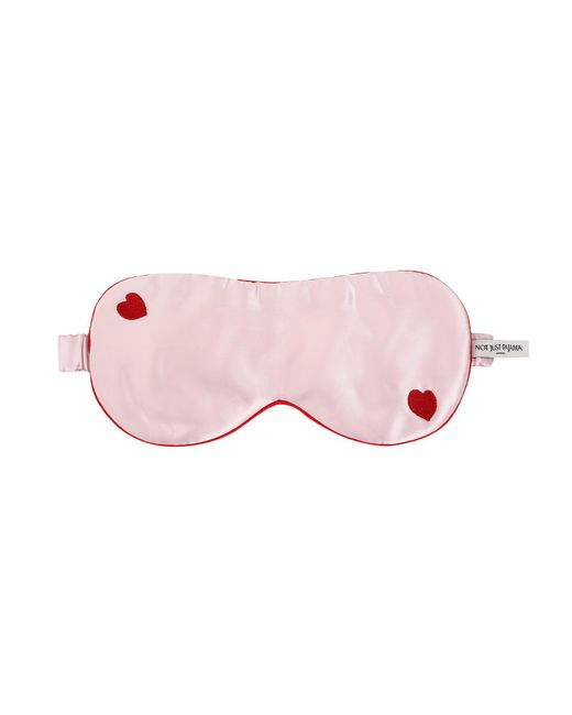 NOT JUST PAJAMA Pink Little Heart Silk Sleeping Eye Mask