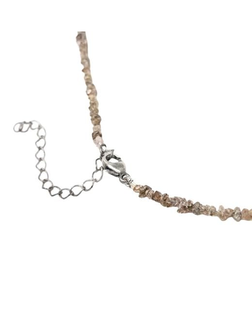 Rahul's Jewels Metallic 17"-19" Adjustable Length Genuine Diamond Rough Strand Necklace
