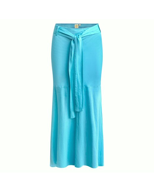 Why Mary Blue Amorous Aqua Boho Maxi Skirt