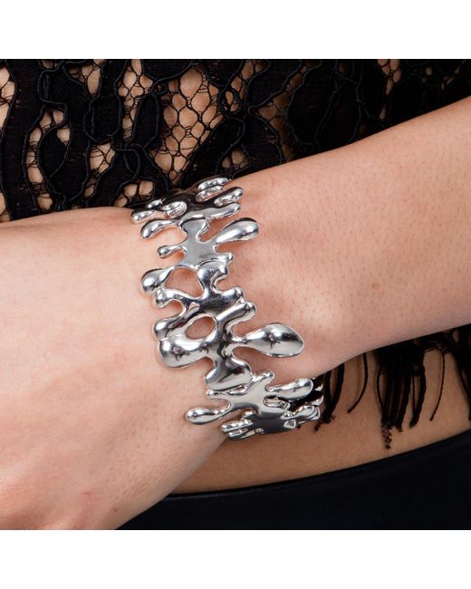Lucy Quartermaine White Sterling Splash Hinged Bangle