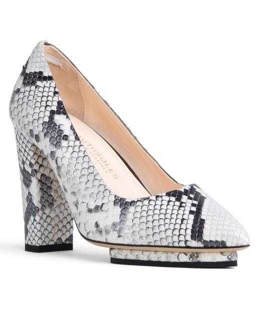 Beautiisoles by Robyn Shreiber Made in Italy White Neutrals Pippa Natural Animal Print Leather Pump With Comfortable Platform Dressy Work & Elegant Evening