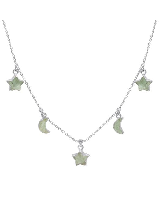 Luna Charles Metallic Adela Aventurine Star & Moon Charm Necklace