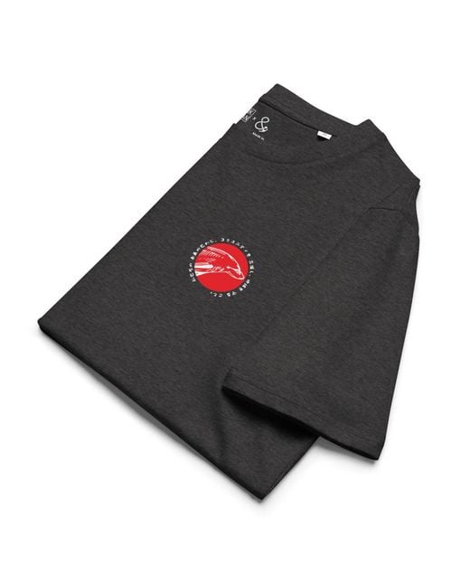 Anchor and Crew Black Heather Think Ocean Five Japan Gurafiku Organic Cotton T-Shirt for men