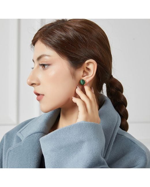 Soft Strokes Silk Green Pure Silk Brocade Earrings