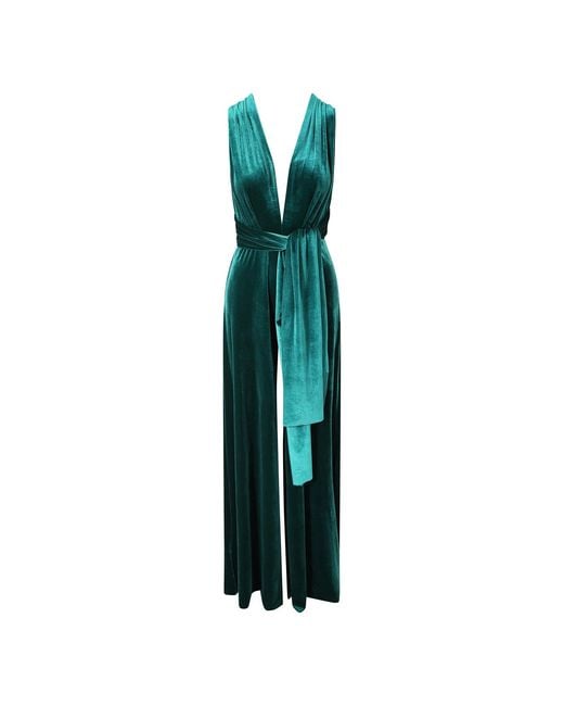 Beatrice von Tresckow Green Velvet Jumpsuit