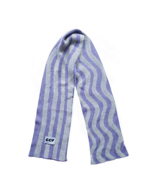 Ccy Currency Blue Striped Scarf