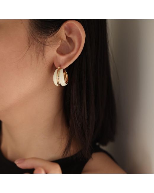 Retro Chic Metallic Ostuni Hoops Earrings