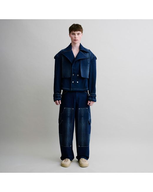Luroq London Blue Graphic Panel Field Trousers
