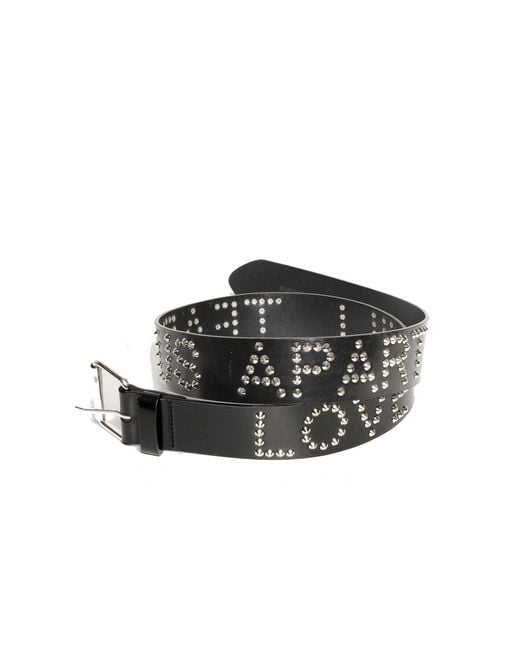 Stuart Trevor Black Love Will Tear Us Apart Leather Studded Belt