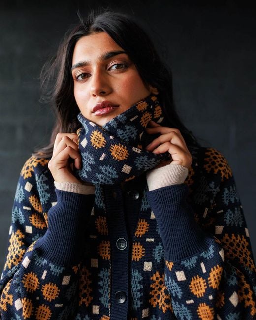 Mabli Blue Carthen Cotton Neck Wrap