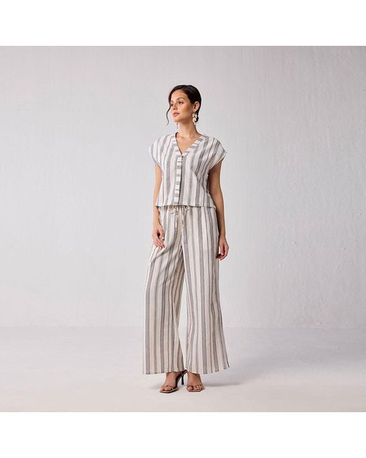 REISTOR Brown Wide-Leg Drawstring Pants