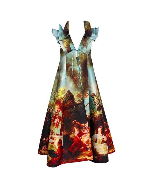 Maxjenny Green Garden Royal Vest Dress – Sculptural Collar