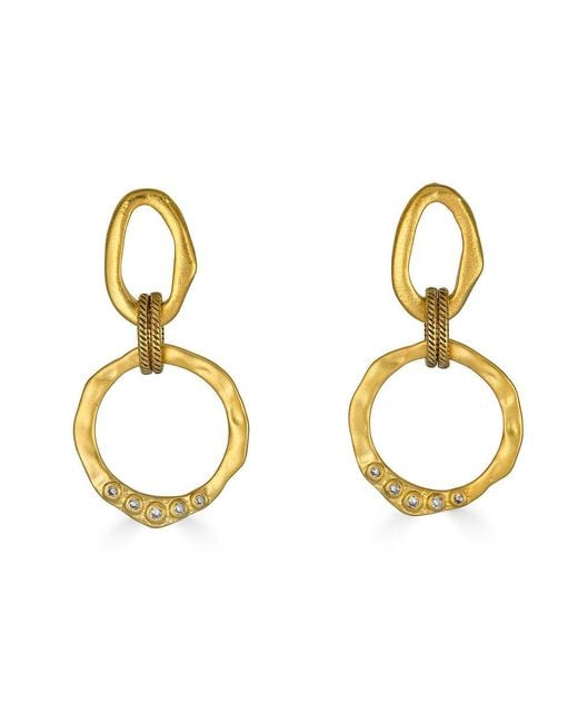 Loni Paul Jewelry Metallic Large Sculpted Circle Drop Earrings
