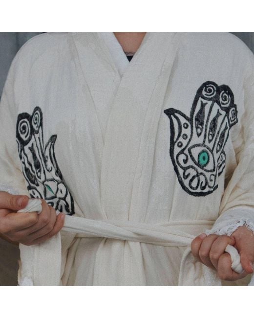 Casa Duniya Metallic Artisan Hand-Stamped Mosaic Evil Eye Awali Kimono – Limited Edition