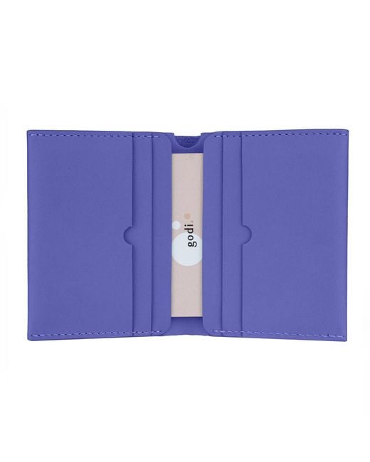godi. Purple Handmade Bifold Leather Wallet