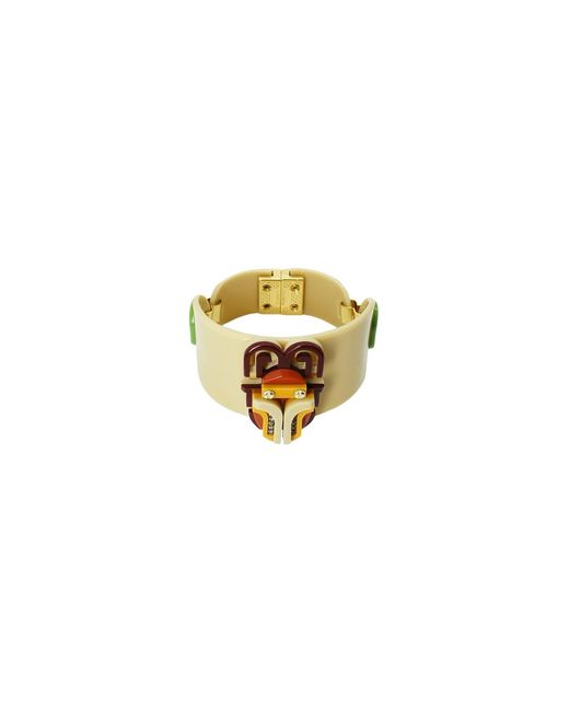Gissa Bicalho Metallic Neutrals Handmade Acrylic Bracelet Scarab Topaz