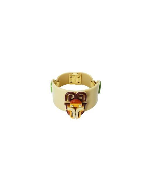 Gissa Bicalho Metallic Neutrals Handmade Acrylic Bracelet Scarab Topaz