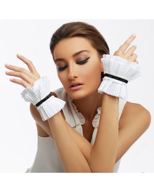Azima Musayeva White Gloria Cuffs