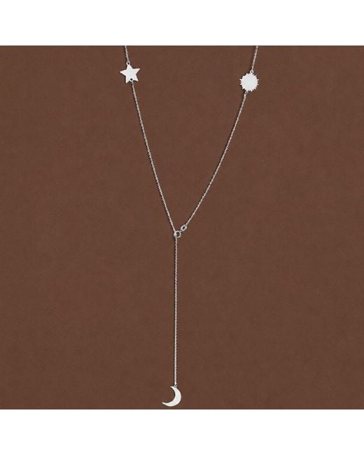 Silver Moon Metallic Full Moon 925 Sterling Necklace