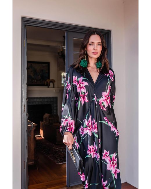 Jennafer Grace Black Delphine Deco Caftan