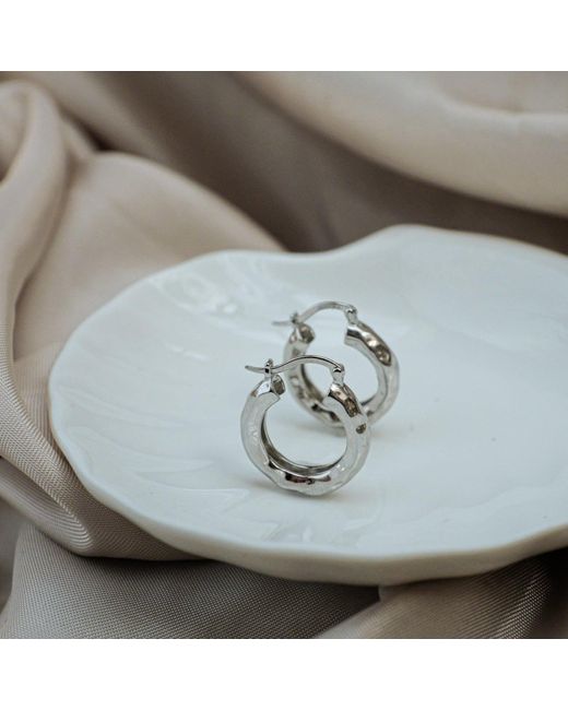 Aaria London White Mini Chateau Hoops