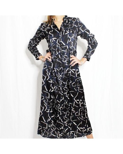 Boutique Kaotique Black Long Silk Star Dress