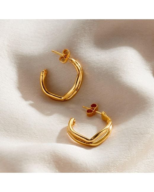 Posh Totty Designs Metallic Delta Plated Open Hoop Earrings