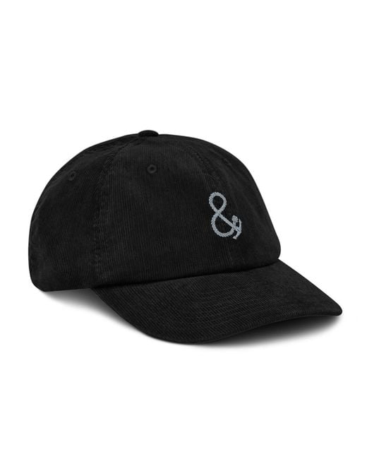 Anchor and Crew Black Ampersand Signature Embroidered Corduroy Cap