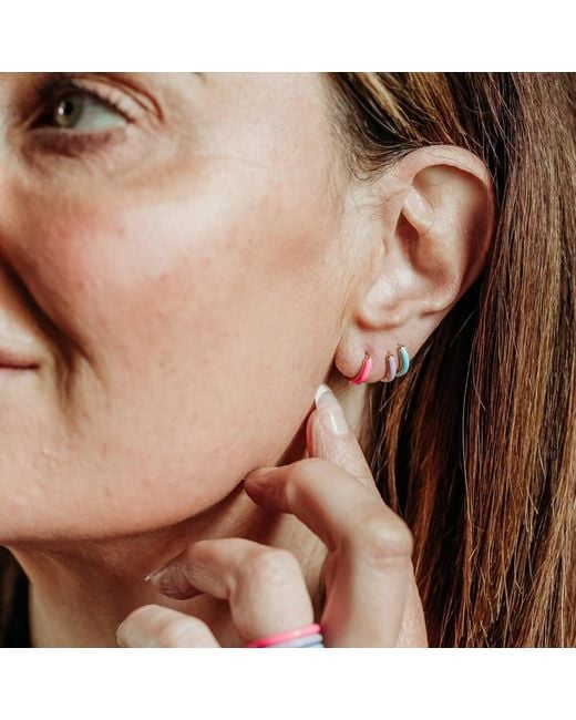 Claire Hill Designs Metallic Enamel Huggie Earrings