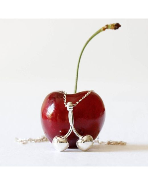 Lee Renee Metallic Cherry Necklace – Large