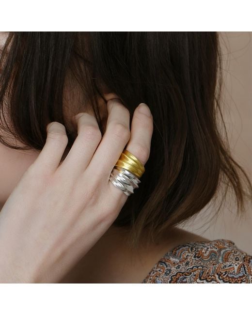 Janus Edinburgh Yellow 18K Vermeil Sandwood Solid Thick Sterling Ring
