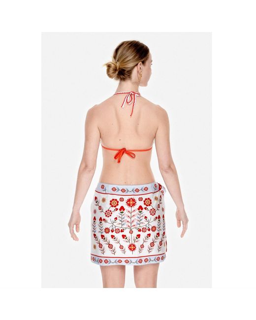 Jessie Zhao New York Red Swim Cover Up Skirt- Garden