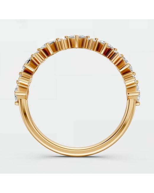 Aya Fine Jewelry Metallic Minimalist Princess & Round Diamond Wedding Ring