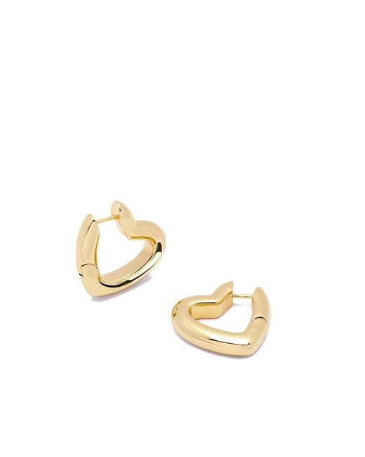 Potoska Metallic Loff Mini Heart Hoop Earrings