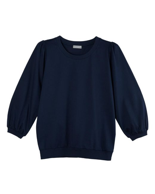 Cove Blue Belle Navy Puffed Sleeve Top