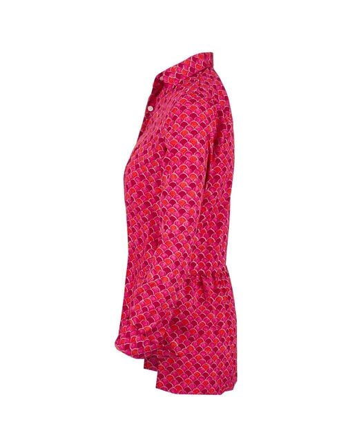 At Last Soho Shirt In Hot Pink Scallop